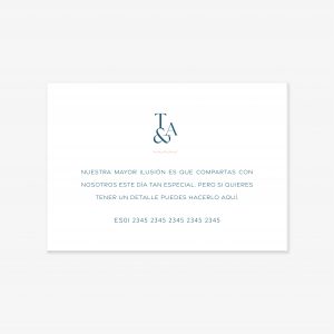 Tarjeta número de cuenta Marina