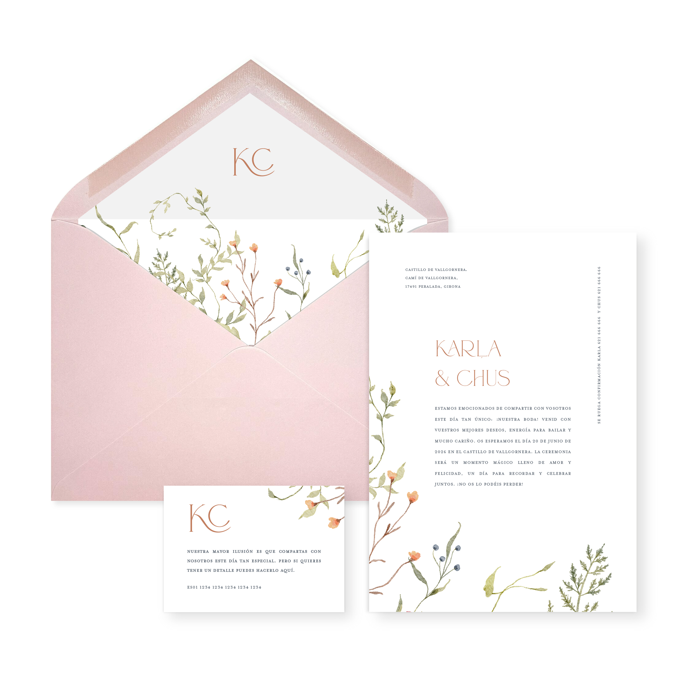 Invitación de boda Amelia_sobre abierto nude