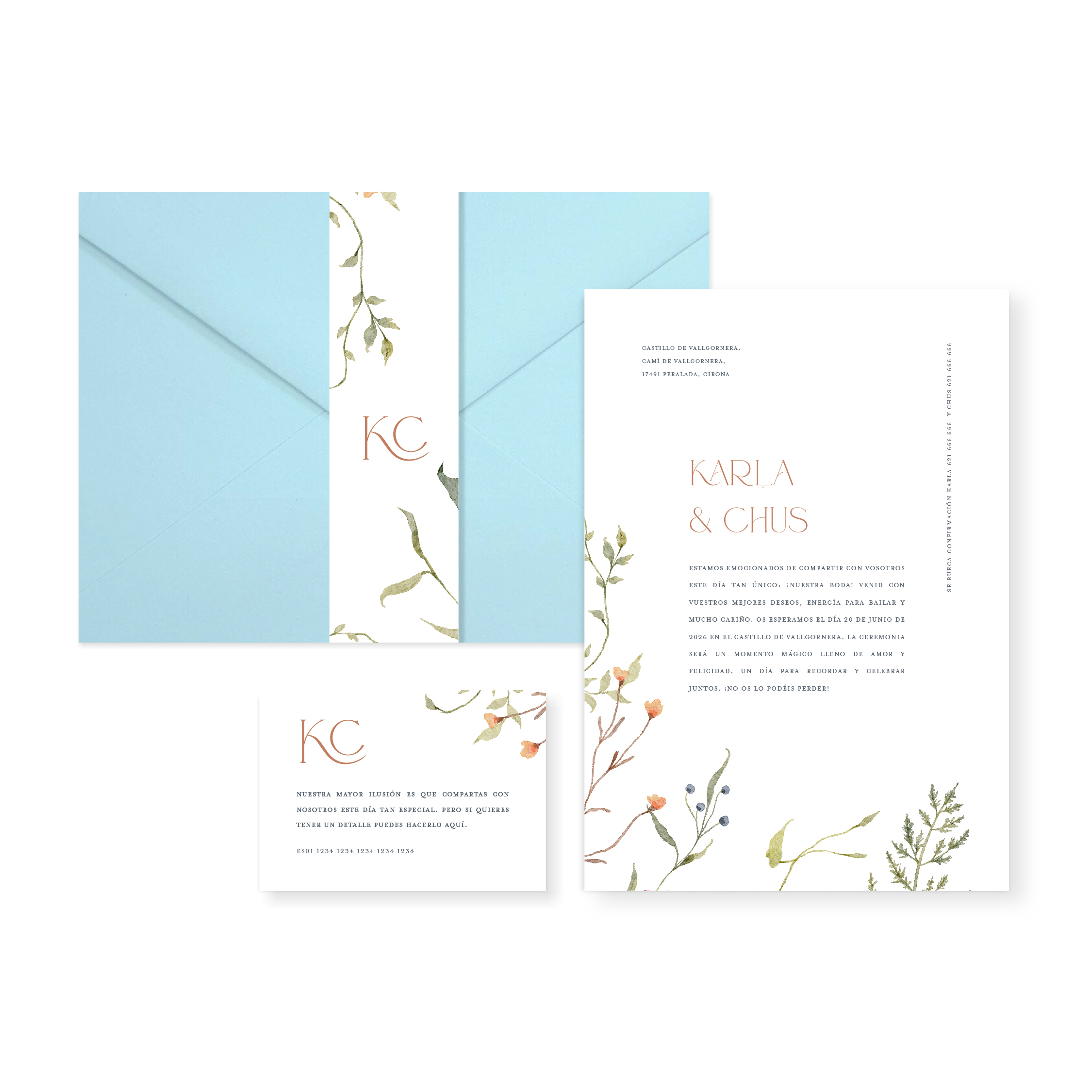 Invitación de boda Amelia_sobre cerrado celeste