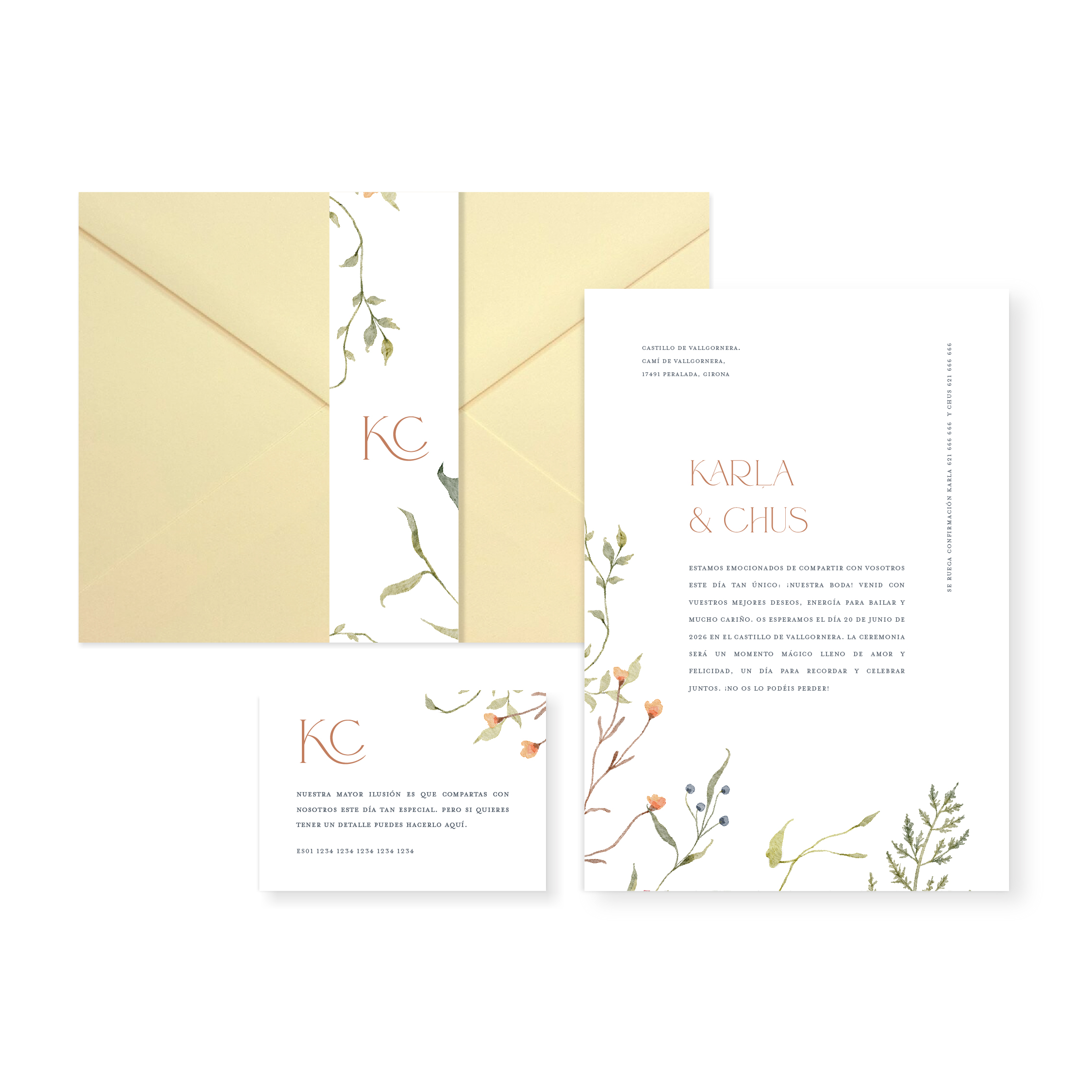 Invitación de boda Amelia_sobre cerrado crema