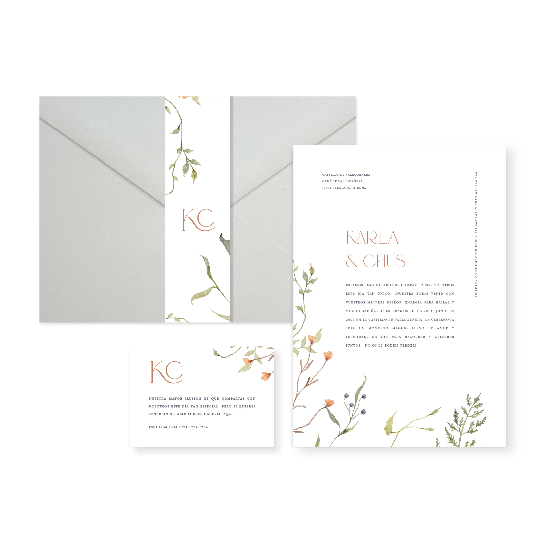 Invitación de boda Amelia_sobre cerrado gris