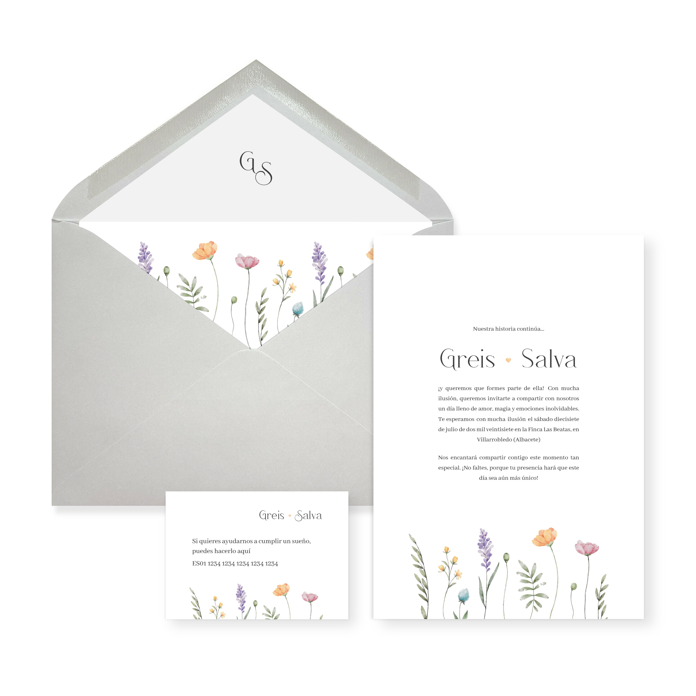 Invitación de boda Camila_sobre abierto gris Invitación de boda Camila_sobre abierto gris