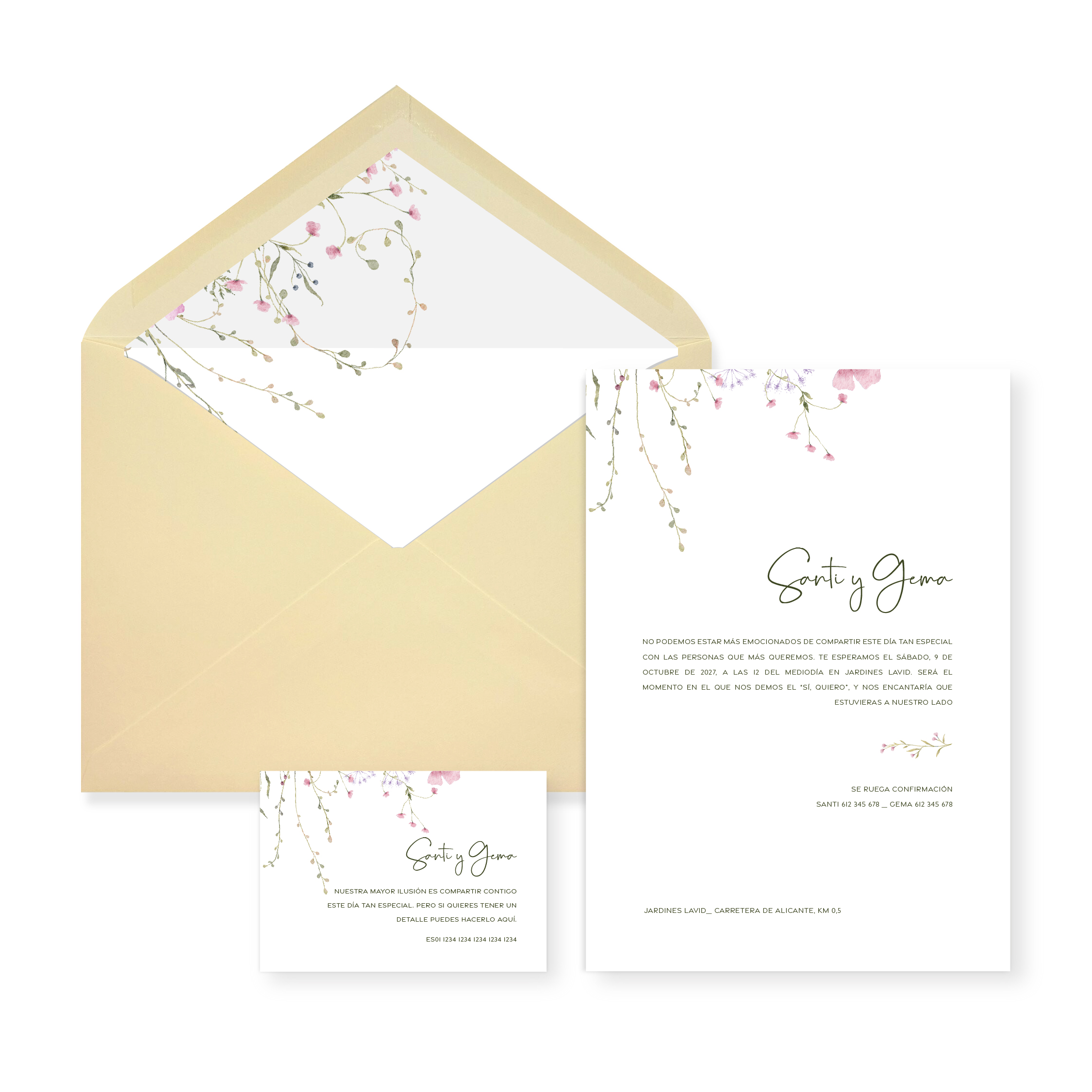 Invitación de boda Isabela_sobre abierto Crema Invitación de boda Isabela_sobre abierto Crema