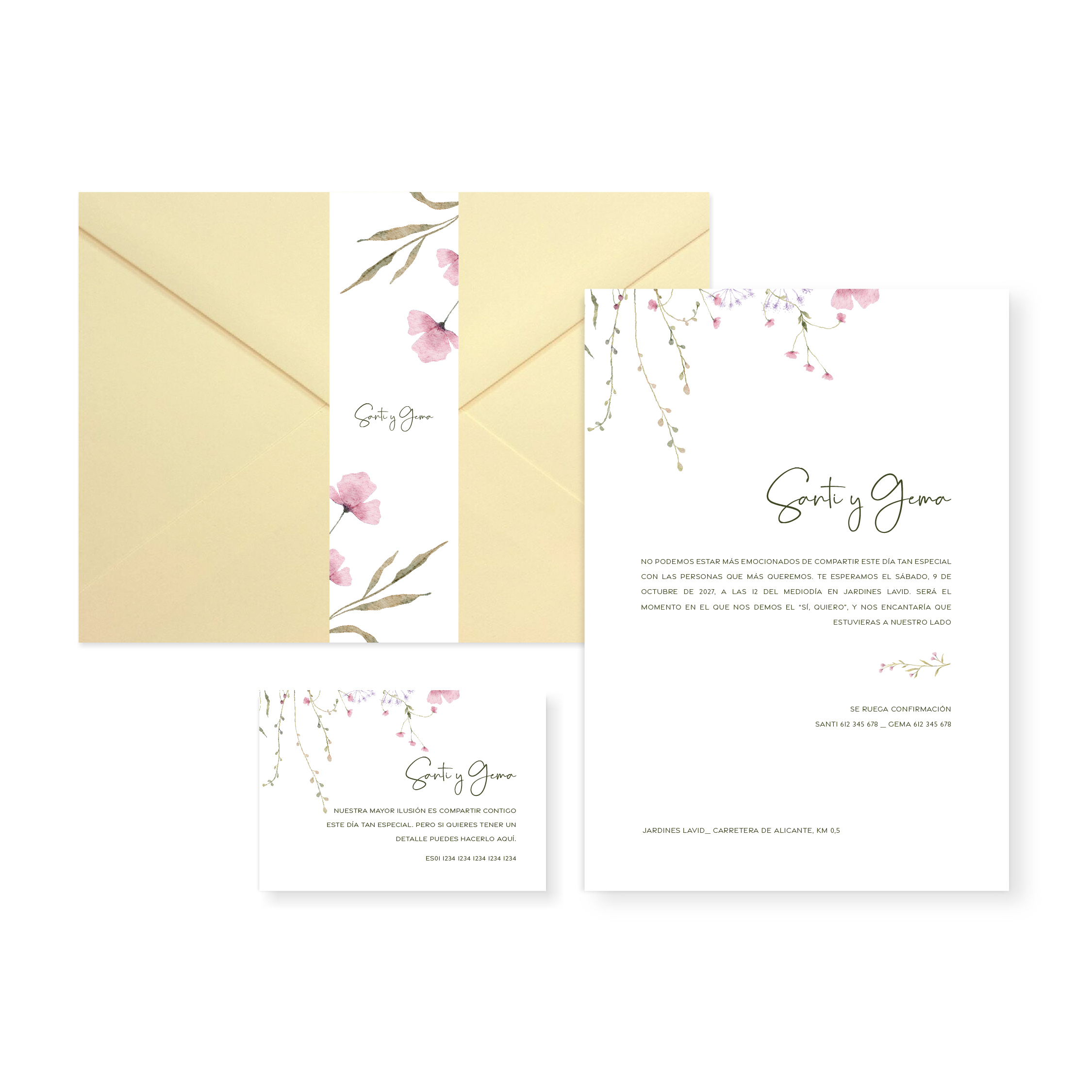 Invitación de boda Isabela_sobre cerrado Crema Invitación de boda Isabela_sobre cerrado Crema