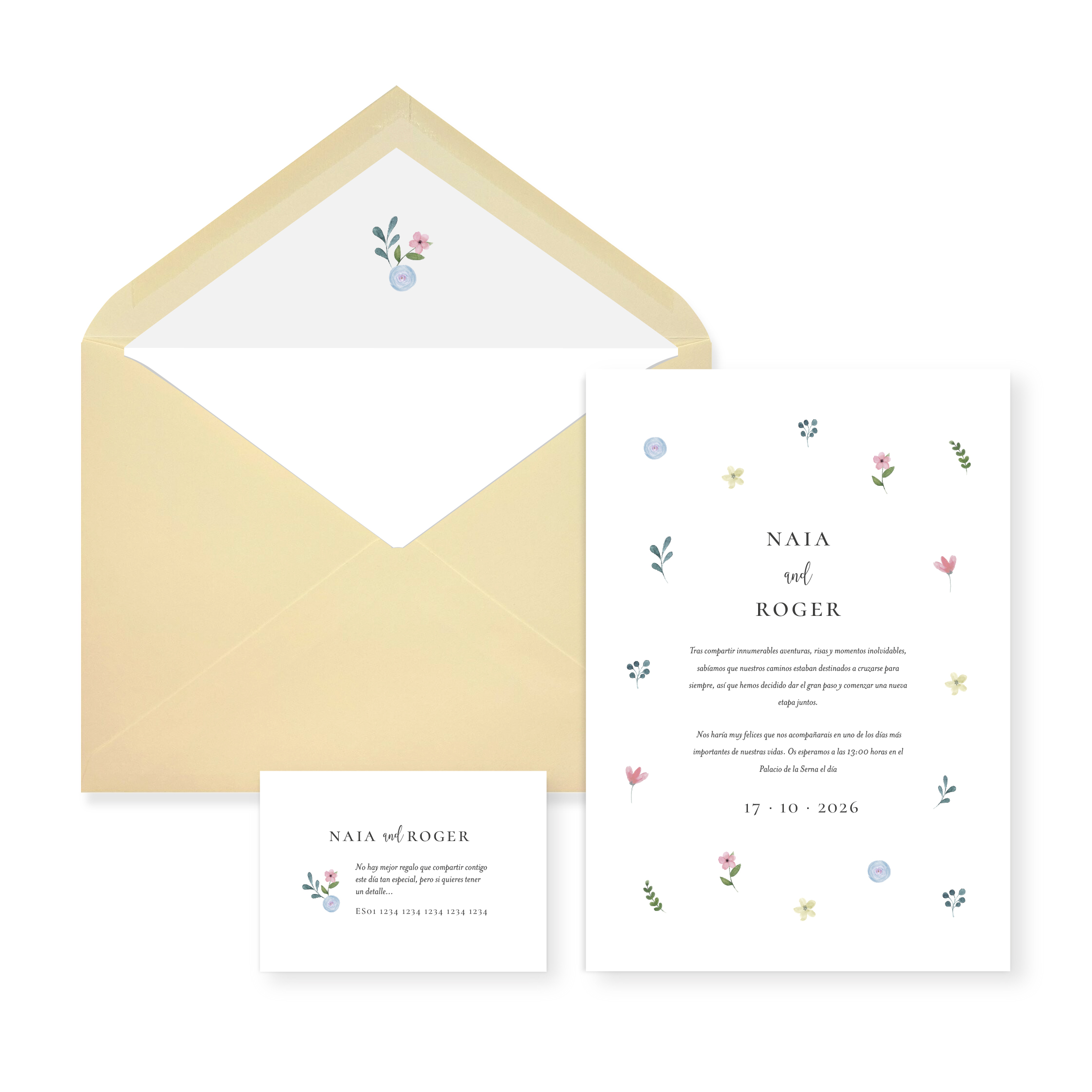 Invitación de boda Nerea_sobre abierto Crema
