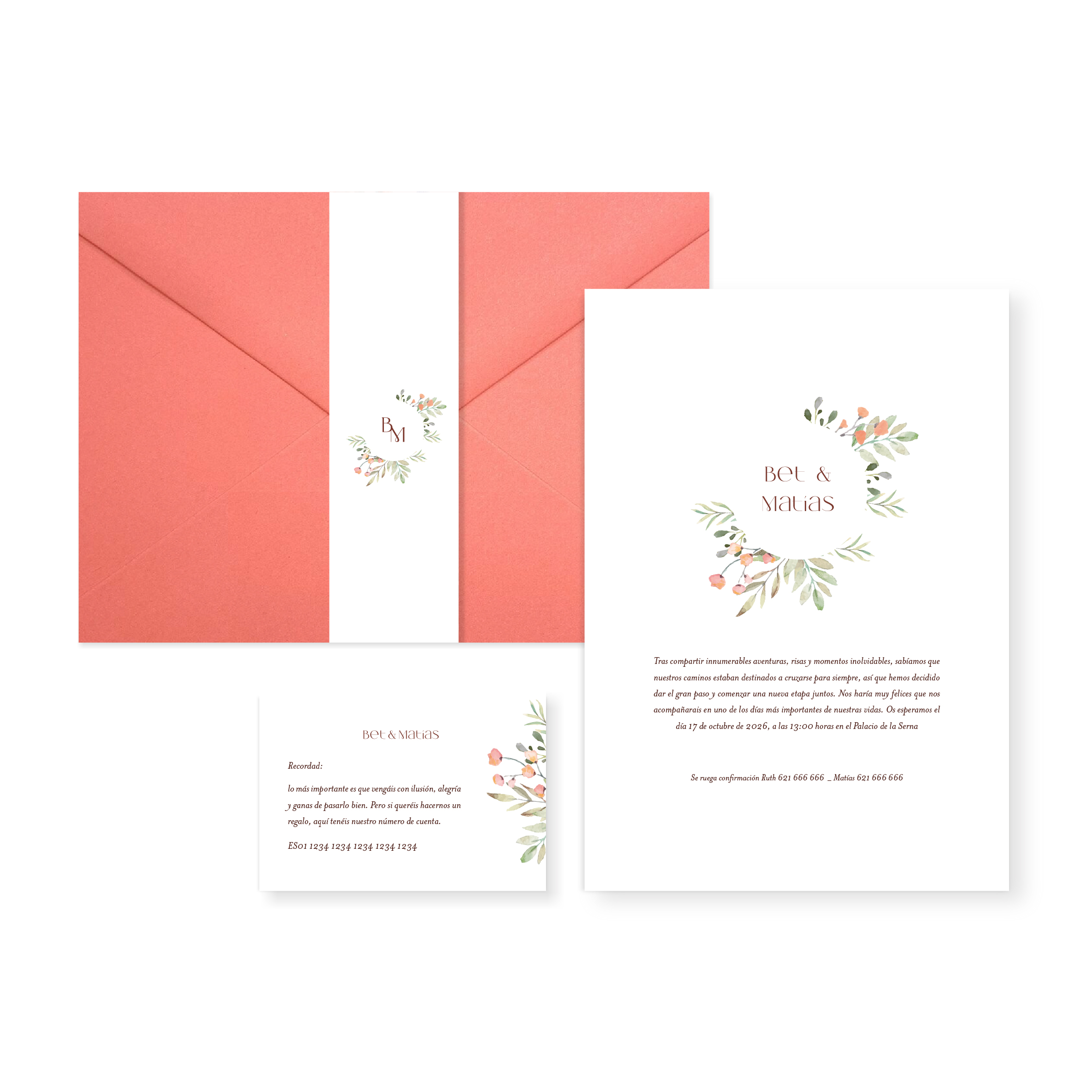 Invitación de boda Renata1_sobre cerrado Coral