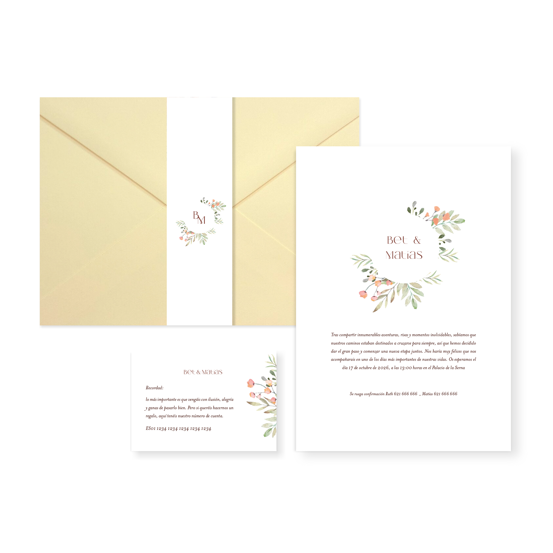 Invitación de boda Renata1_sobre cerrado Crema