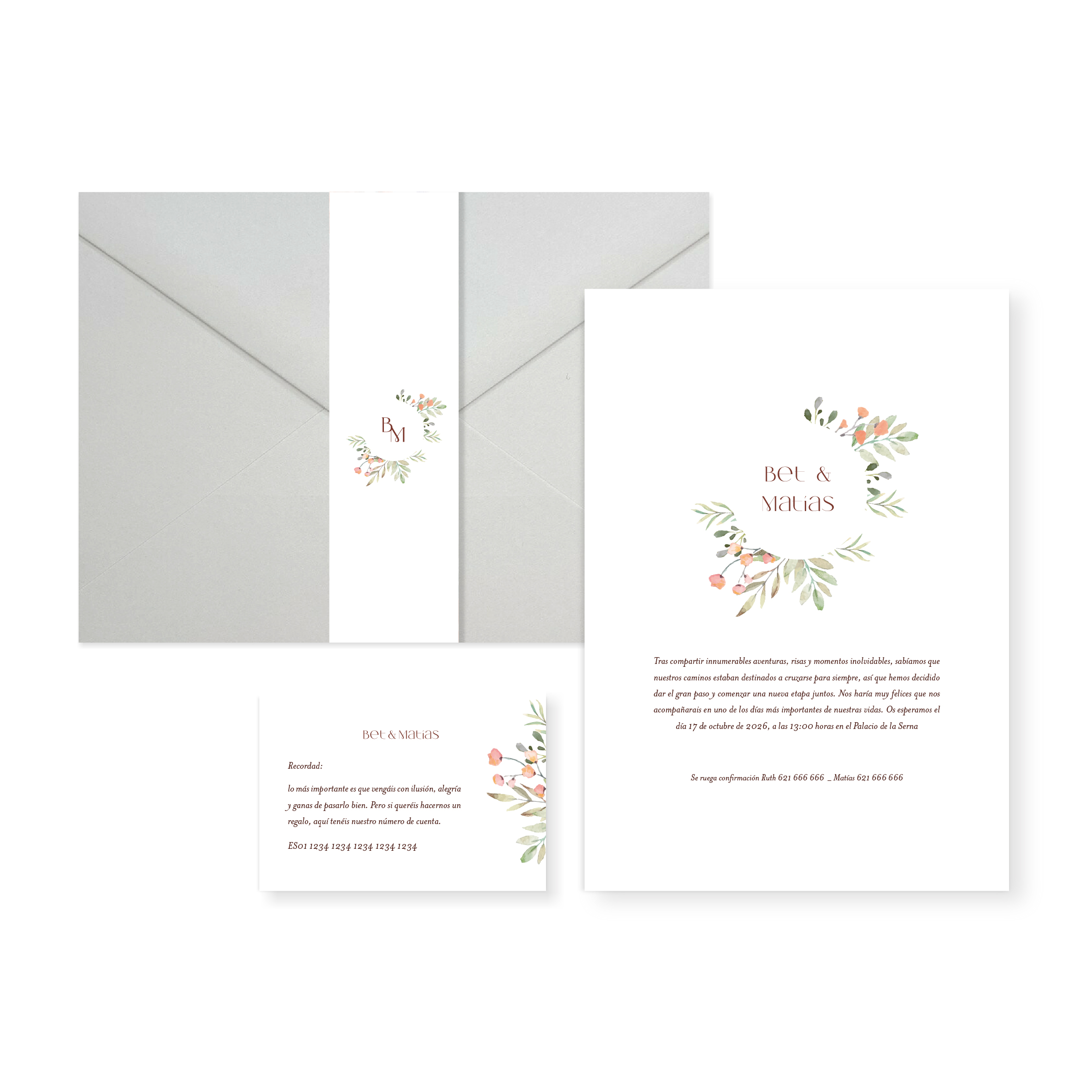 Invitación de boda Renata1_sobre cerrado Gris