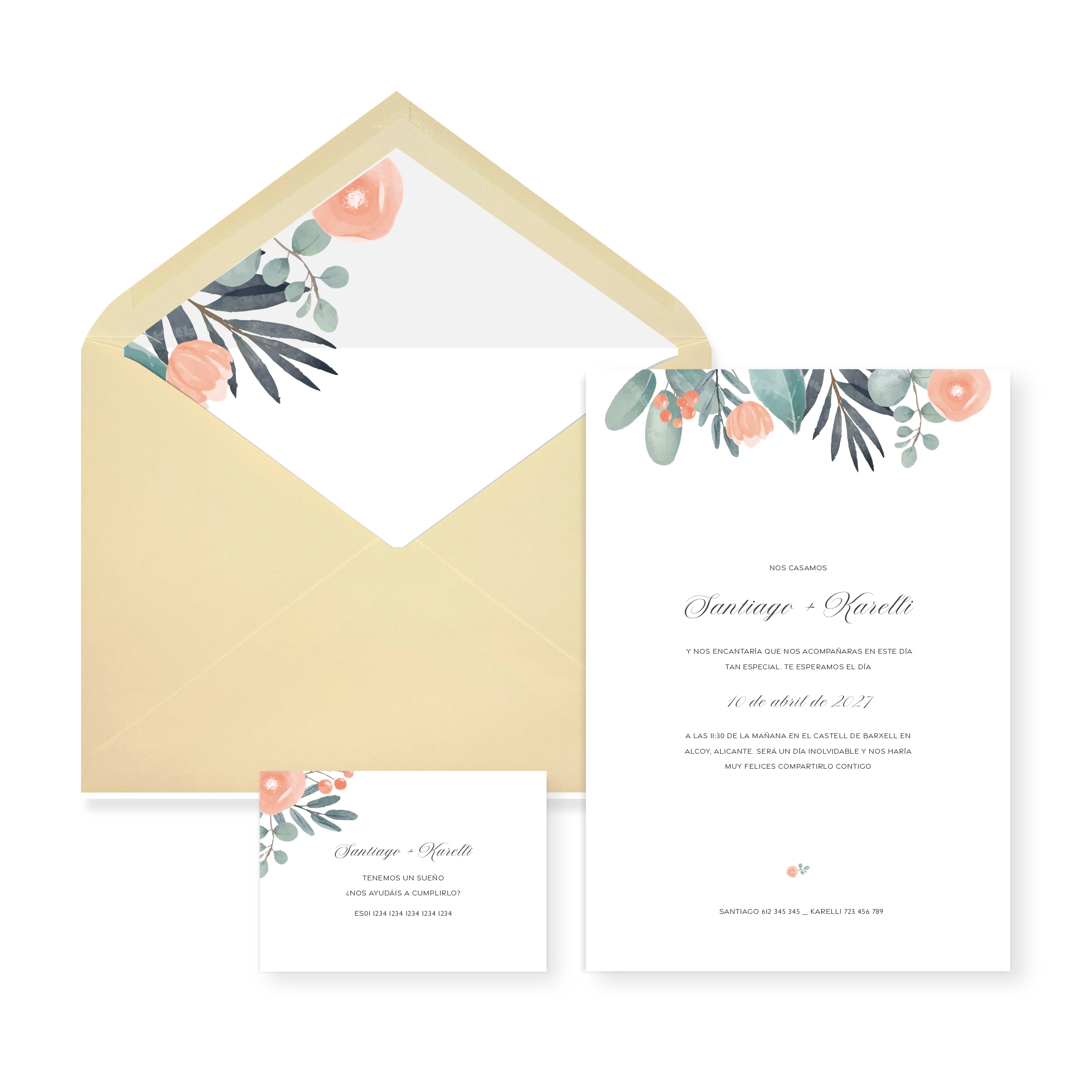 Invitación de boda Valeria_sobre abierto Crema Invitación de boda Valeria_sobre abierto Crema