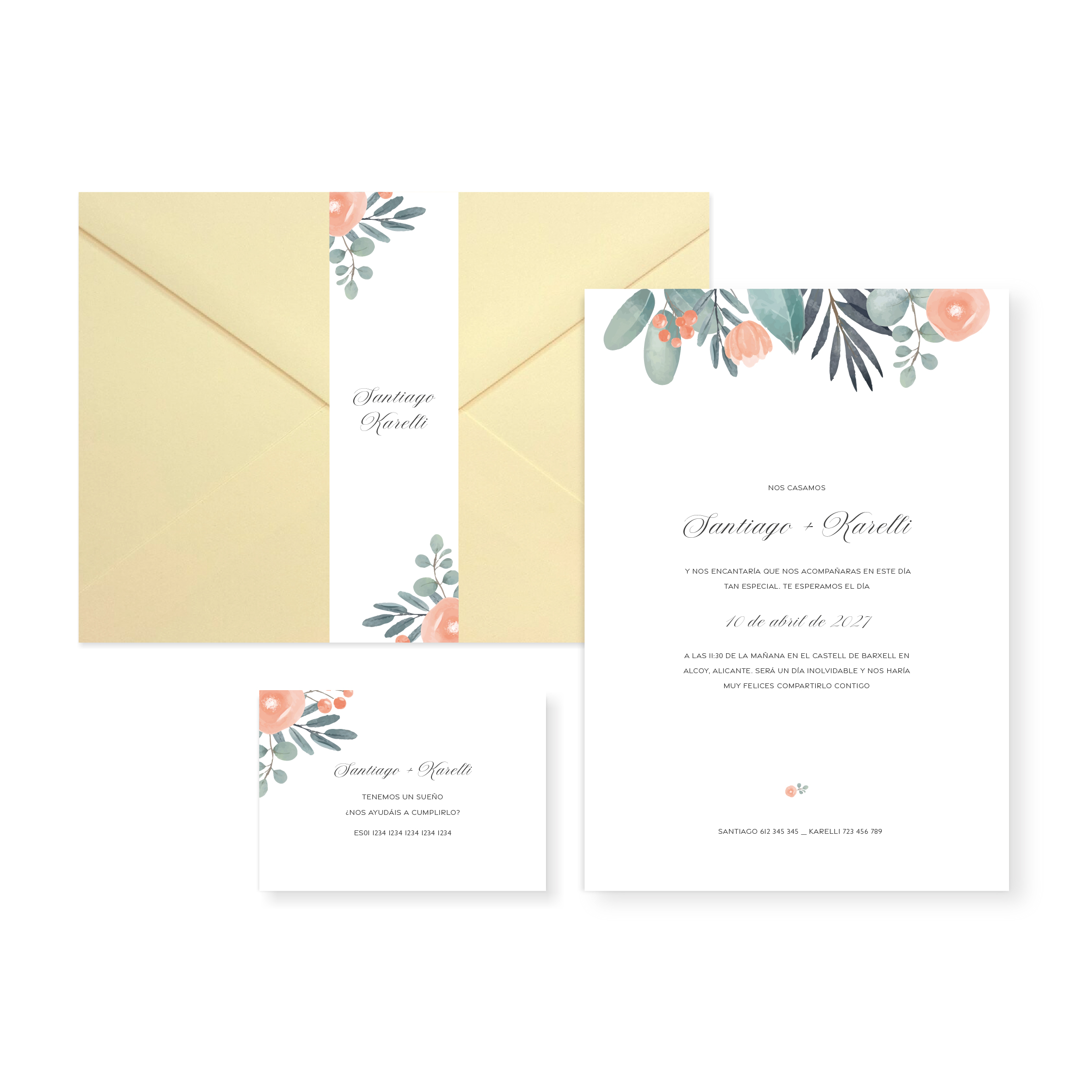 Invitación de boda Valeria_sobre cerrado Crema Invitación de boda Valeria_sobre cerrado Crema