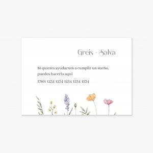 Tarjeta número de cuenta Camila