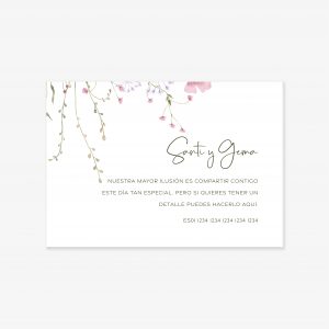 Tarjeta número de cuenta Isabela