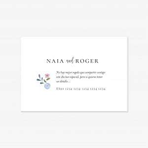 Tarjeta número de cuenta Nerea