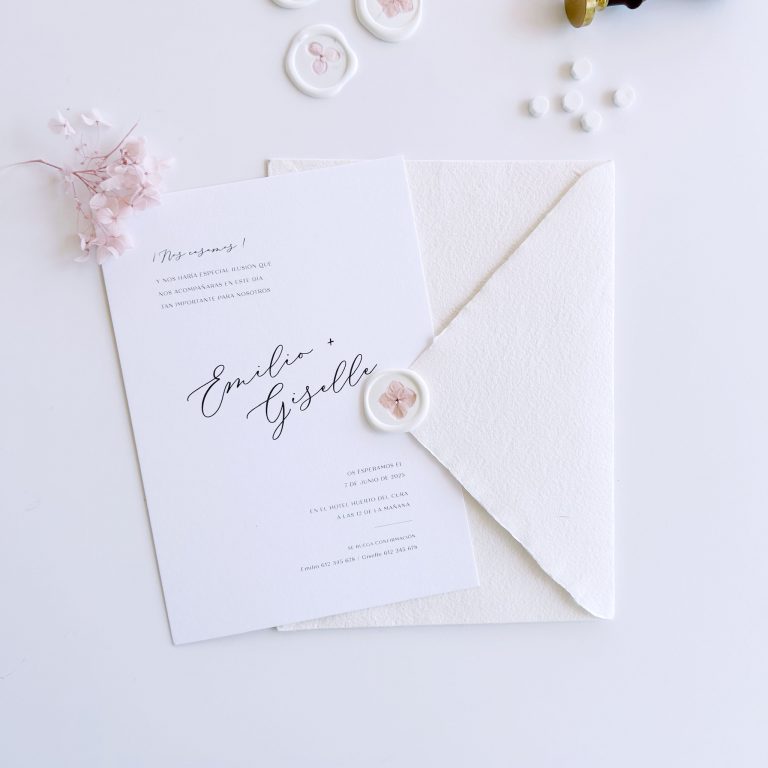 Invitación de boda sello lacre